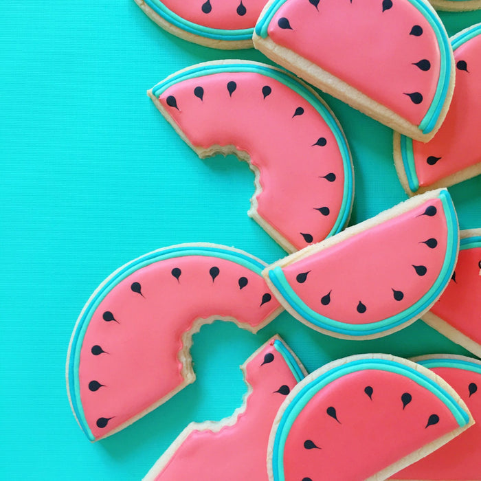 Watermelon Iced Sugar Cookies