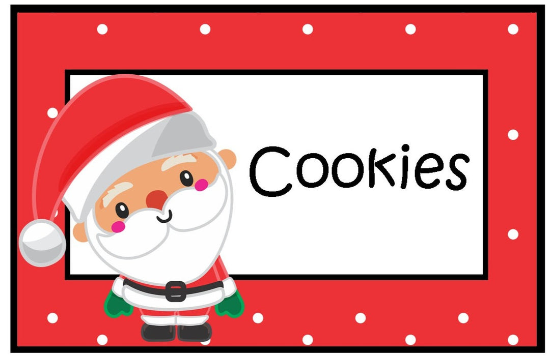 Christmas Food Cards Santa Printable digital download