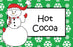 Christmas Snowman Food Cards. Digital Download Printables